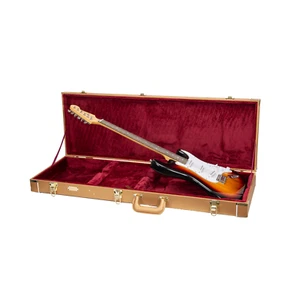 Crossrock Wood Case for Fender Stratocaster and Telecaster Guitars-Security Lock - Picture 1 of 9