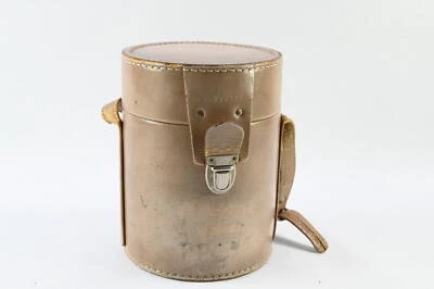 Estuche para lentes de cuero tostado Hasselblad. Diámetro 127 mm, altura 177 mm. #G252 Foto 1 de 4