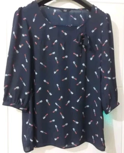 F&F Navy 3/4 Sleeve Top Size 18 - Picture 1 of 5