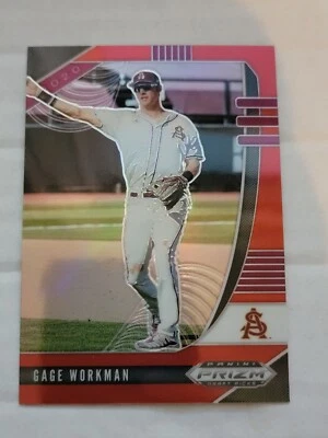Gage Workman 2020 Panini Prizm Draft Picks Red Parallel Baseball Card PDP102  - Image 1 of 4