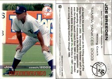 Joe Breeden 2003 Grandstand Tampa Yankees #NNO Card *AutographDen*