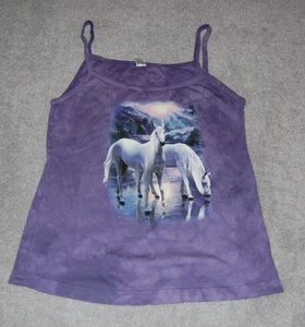 #20-1374 XL JUNIORS GIRLS MOUNTAIN BRAND MYSTICAL HORSE SPAGHETTI STRAP TANK - Picture 1 of 2
