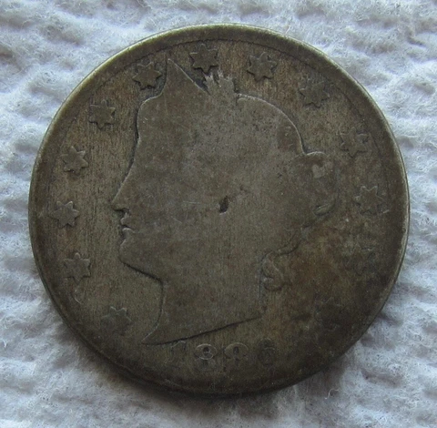 1886 Liberty V Nickel Early Rare Key Date Full 4 Digit Date Shows Good / AG Cover