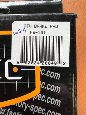 FACTORY SPEC ATV REAR BRAKE SHOES FS-101 HONDA RANCHER FOREMAN RUBICON - Image 1 of 3