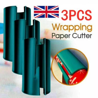 3Pcs Sliding Wrapping Paper Cutter Christmas Gift Wrap Safe Paper Cutting Tool - Image 1 of 4