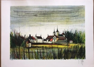 V. Beffa, French Village, Signed & Numbered Lithograph, Bernard Buffet - Picture 1 of 5