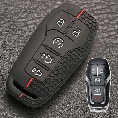 Funda protectora de silicona para llave de coche de 5 botones para Ford Mustang F150 F250 2017 2018 Foto 1 de 4
