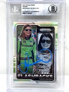 Danica Patrick Signed 2021 Panini Prizm Purple Velocity Card NASCAR Beckett #2 - Picture 1 of 3