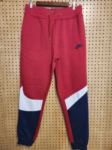 Nike Swoosh Tech Fleece Jogginghose Herren Large rot weiß blau Sportbekleidung - Bild 1 von 7