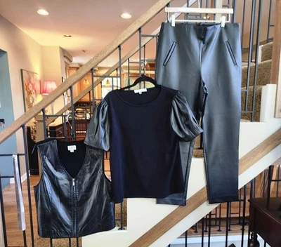 Pantalones Chicos 3 Piezas Imitación Cuero y Cuero M/10 Sioni Puff Sl Top L, Apt 9 Chaleco M  Foto 1 de 4