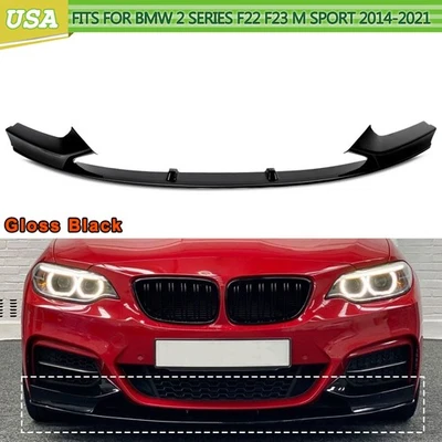 For 14-2019 BMW 2 Series F22 F23 Front Splitter Lip Spoiler MP Style Gloss Black Foto 1 de 4