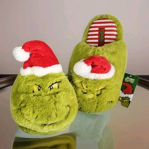 The Grinch Stole Christmas XS Slippers Holiday Edition Green Fluffy Unisex New! - Picture 1 of 7