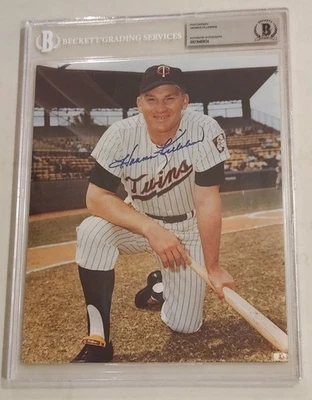 Foto autografiada de Harmon Killebrew 8x10 de los gemelos de Minnesota Beckett auténtica y cubierta Foto 1 de 2