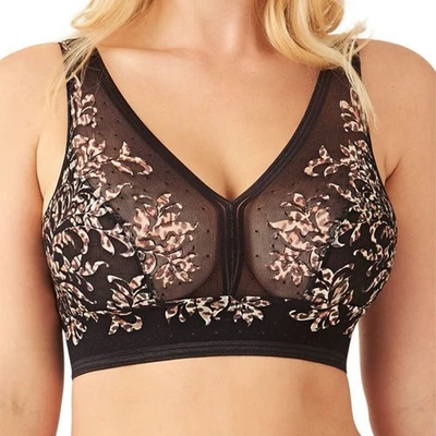 Sujetador Wacoal efecto red suave sin cables 38 D/DD 810340 banda ancha bralette malla encaje Foto 1 de 4