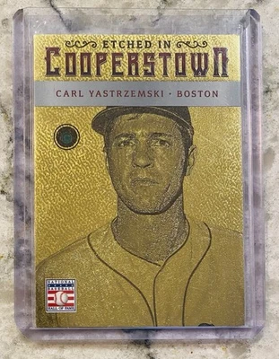 Panini Cooperstown Carl Yastrzemski 2015 grabado en Cooperstown/5 gema esmeralda Foto 1 de 2