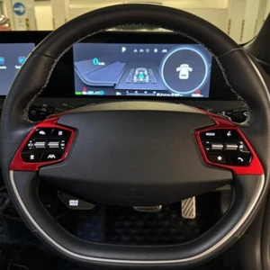 Gloss Red inner Steering Wheel Frame Trim Cover for Kia EV6 Niro SG2 Accessories - Picture 1 of 5