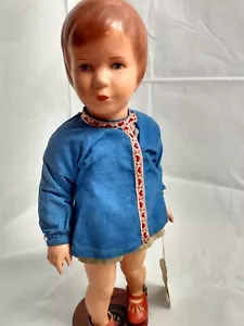 Bambola ragazzo celluloide vintage 15" tartaruga marchio T40 per Kathe Kruse anni '50 - Foto 1 di 10