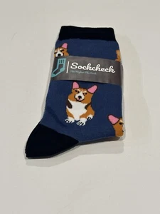 Doggies Blue Color Crew Socks for Women Fun Socks Funky Socks Novelty Socks - Picture 1 of 2