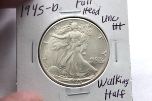 1945-D         UNC+++   WALKING LIBERTY HALF DOLLAR - Picture 1 of 2