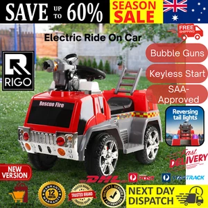 Rigo Kids Ride On Car Electric Toys Cars Fire Engine Fighting Truck Toddler Toy - Picture 1 of 13