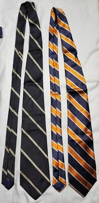 Lote de 2 Corbatas Nordstrom Hombre Multicolor Rayas Hechas en Italia 100% Seda Foto 1 de 4