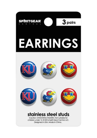 Kansas Jayhawks Stud Earrings Cover