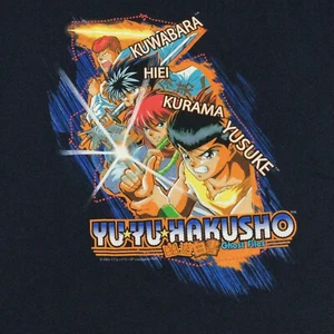 Yu Yu Hakusho Ghost Files U.S. T's Black T-Shirt Youth Med Anime 2004 HTF/Rare - Picture 1 of 7