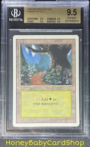 MTG 3rd Edition Revised 1994 Forest (B) BGS 9.5Q (TRUE QUAD) GEM MINT Old School - Picture 1 of 6