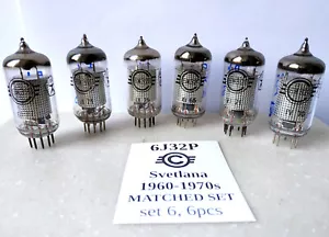 6x 6J32P = EF86, 6267 Pentode Tube SVETLANA Soviet MATCHED SET 1960-1970's NEW - Picture 1 of 3