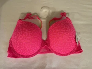 Women’s No Boundaries 32D Push Up Bra Hot Pink NEW Converts To Racerback - Picture 1 of 7
