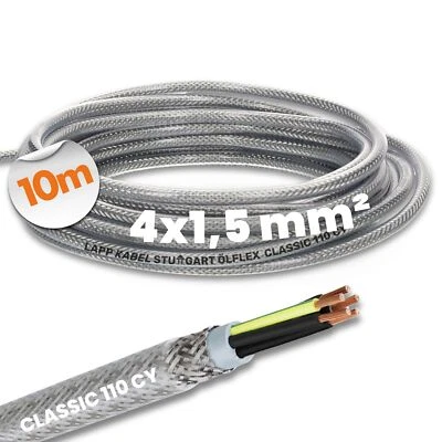 10 Meter Lapp Kabel 1135304 Ölflex Kabel Leitung 110 CY 4G 1,5mm² Litze Leitung