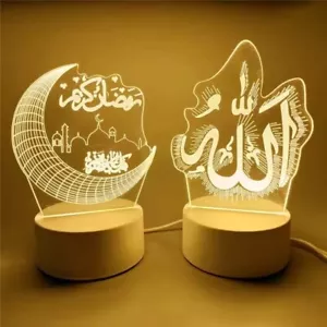Ramadan & Eid 2025 Decoration – USB 3D Acrylic LED Night Light for Home - Picture 1 of 23