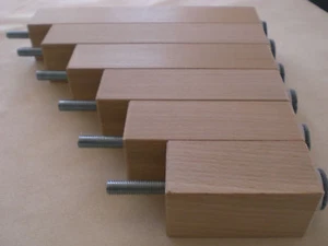 M8 BUCHE NATUR Quadrat Schrankfüße  35mm.x35mm. HOLZFÜSSE Möbelfüße 8-20cm. - Bild 1 von 17