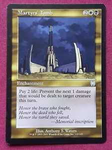 Magic The Gathering APOCALYPSE MARTYR'S TOMB black/white card MTG - Picture 1 of 2