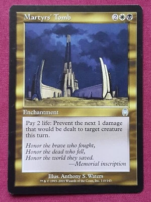 Magic The Gathering APOCALYPSE MARTYR'S TOMB black/white card MTG - Image 1 of 2