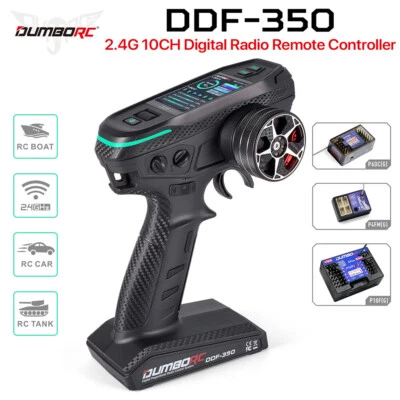 DUMBORC DDF-350 Remote Control with Receiver 2.4G 10CH for RC Car Boat Tank FHSS - Image 1 of 4
