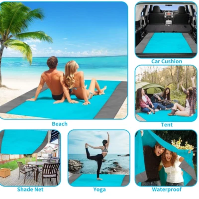 ISOPHO Picknickdecke 200x210cm Stranddecke Wasserdicht Strandmatte Campen, Wandern