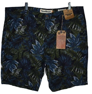 Tailor Vintage Mens Shorts Greenwich Stretch Cotton Linen Sz 40 Green Leaves New - Picture 1 of 5