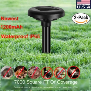 2x Solar Power Ultrasonic Sonic Mouse Gopher Mole Pest Rodent Repellent Repeller - Picture 1 of 12