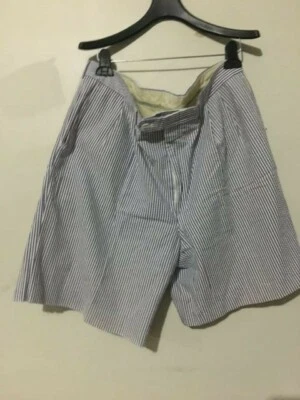 Berle Blue Stripe Men Shorts Size 40 Pleat Front 19.5 Inches side to side - Image 1 of 4
