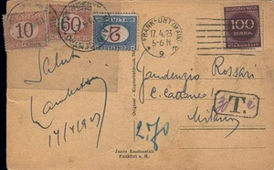 Segnatasse – da Francoforte per Milano tassata per L. 2,70 con segnatasse cent - Imagen 1 de 1
