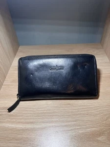 Gianni Conti Fine Italian Leather Large Womens Black Purse Wallet - Picture 1 of 9