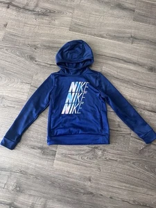 Nike Girl's Therma Unicorn Wordmark Pullover Hoodie Blue size Medium - Picture 1 of 4