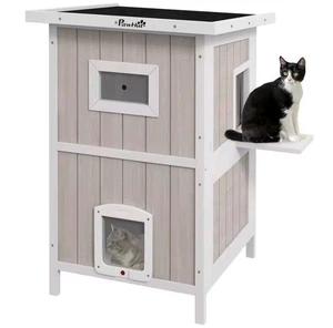 Outdoor Cat House Shelter with Multi-Level Design - Picture 1 of 5
