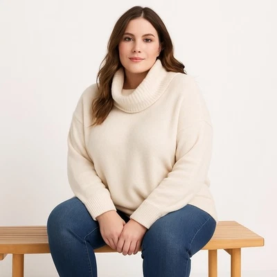 Suéter Pulôver Chelsea28 Feminino XL Bege Gola Capuz Ajuste Relaxado Novo sem etiquetas - Imagem 1 de 4