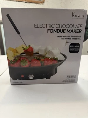 Conjunto de pote de fondue elétrico Kusini - Kit de fondue de chocolate - Controle de temperatura, ... - Imagem 1 de 2