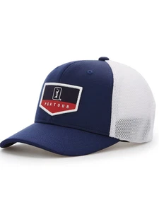 NUEVO PGA Tour Hombre Americana Trucker Estilo Golf Sombrero Azul Marino Blanco - Imagen 1 de 5