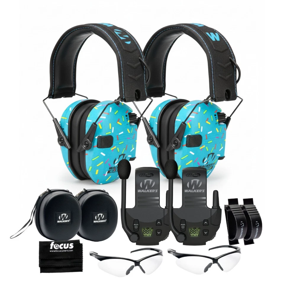 Walker's Razor Slim Electronic Muff (Blue, 2-Pack) Bundle with Accessories - Image 1 of 4