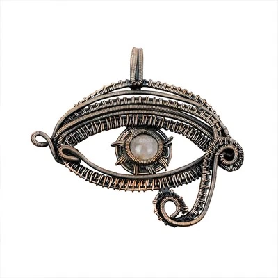 Venta Día de las Hermanas Cuarzo Rosa Natural Cobre Boho Mal de Ojo Corazón Chakra Colgante Foto 1 de 4