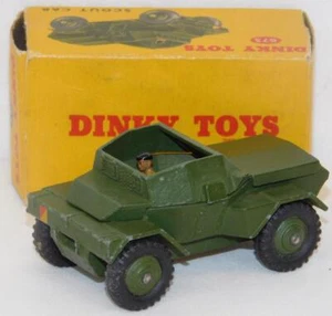 Super CLEAN VINTAGE Dinky 673 Scout car w/ driver BOXED Meccano Army 1/43 O dcst - Picture 1 of 16